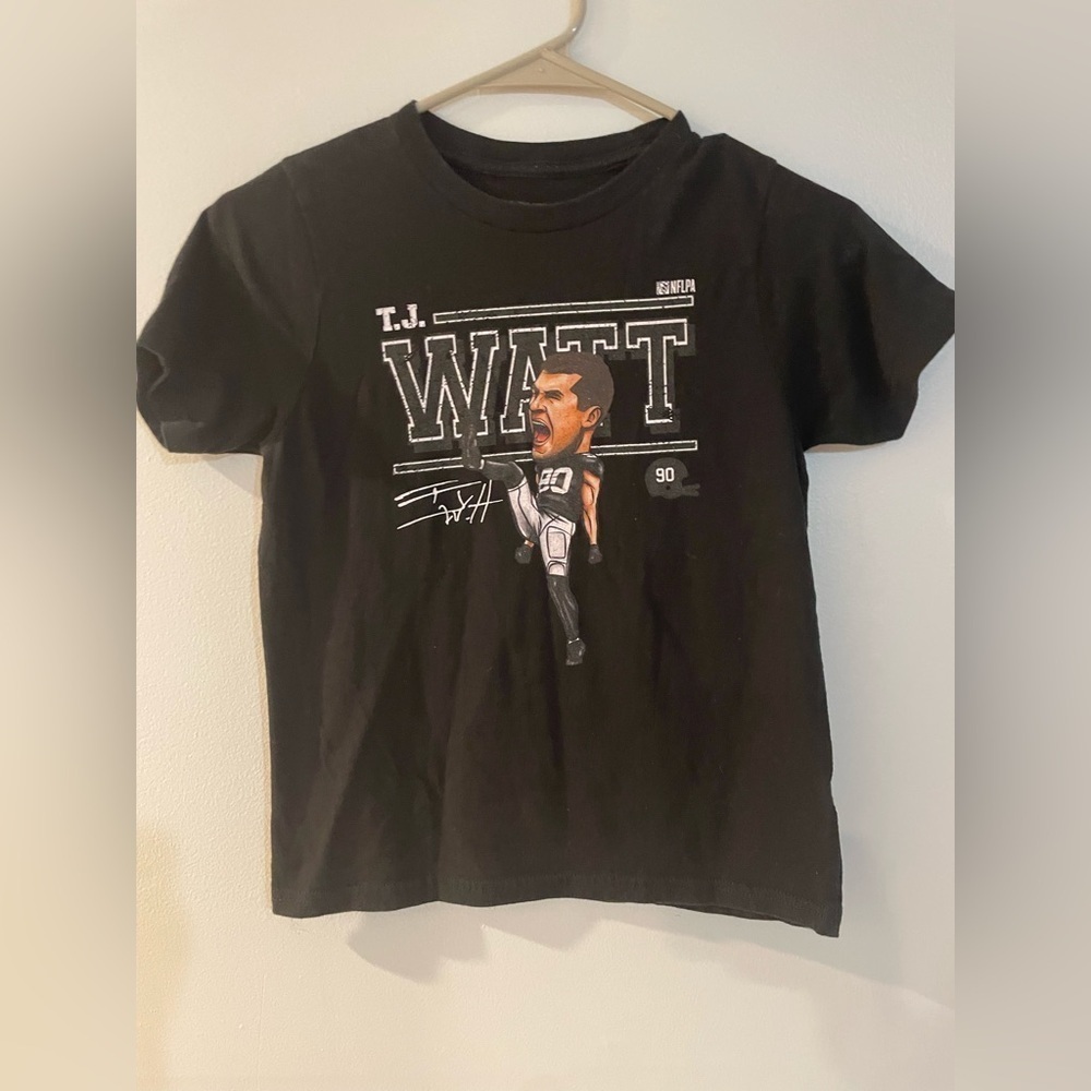 NFL Black T.J. Watt Kids Short Sleeve Tee youth size medium